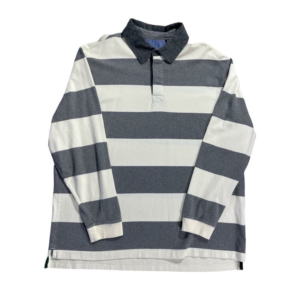 Regal Rugby Shirt Mens XL Striped Heavyweight Cotton Wool Collar